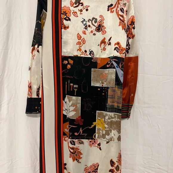 Tory Burch patchwork silk midi dress - Picture 9 of 9